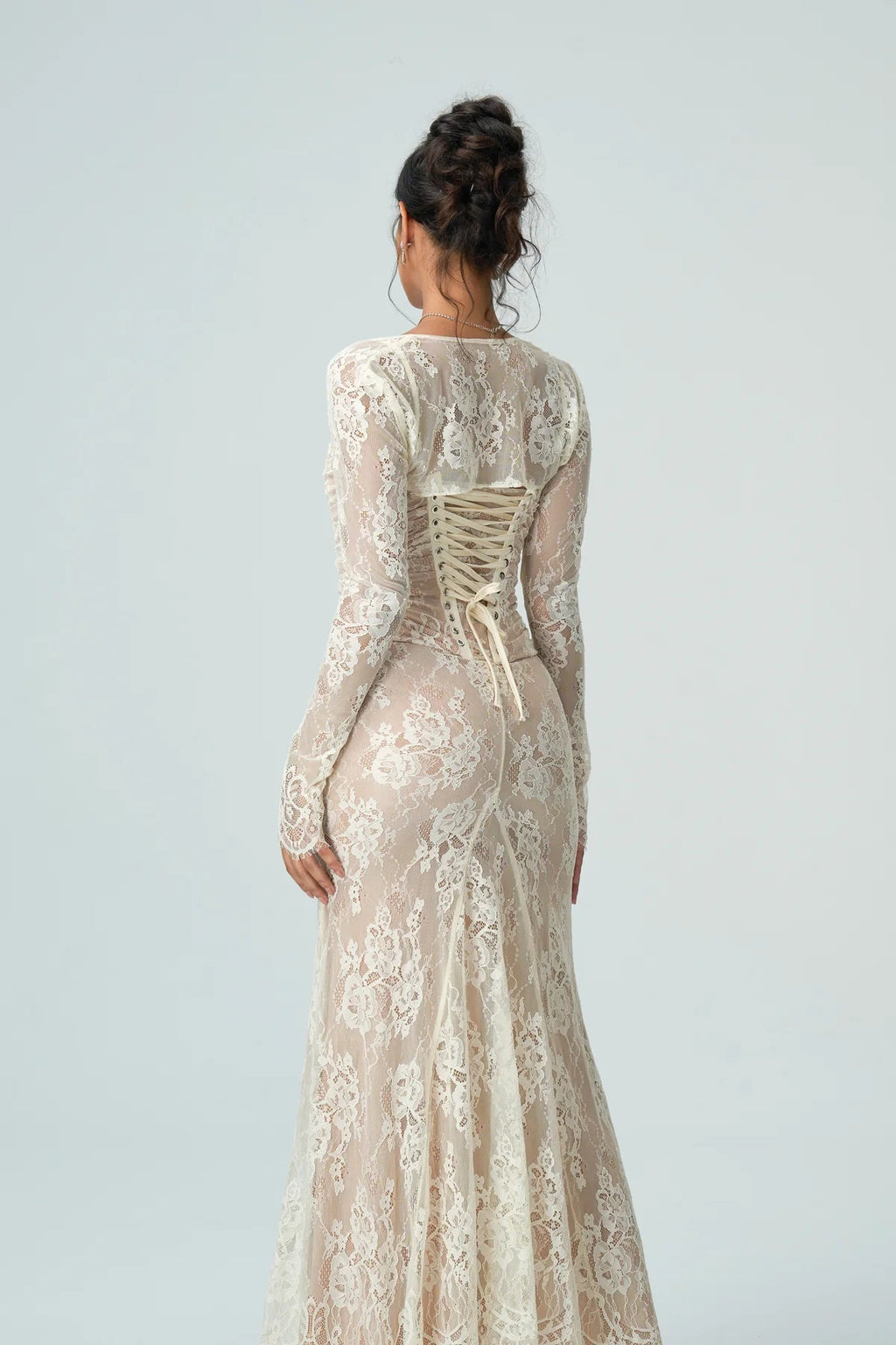 Elsie | Women’s Sheer Sleeve Square Neck Wedding Guest Dress