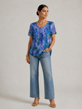 Elspeth | Women's Short Sleeve Scoop Neck Printed T Shirt