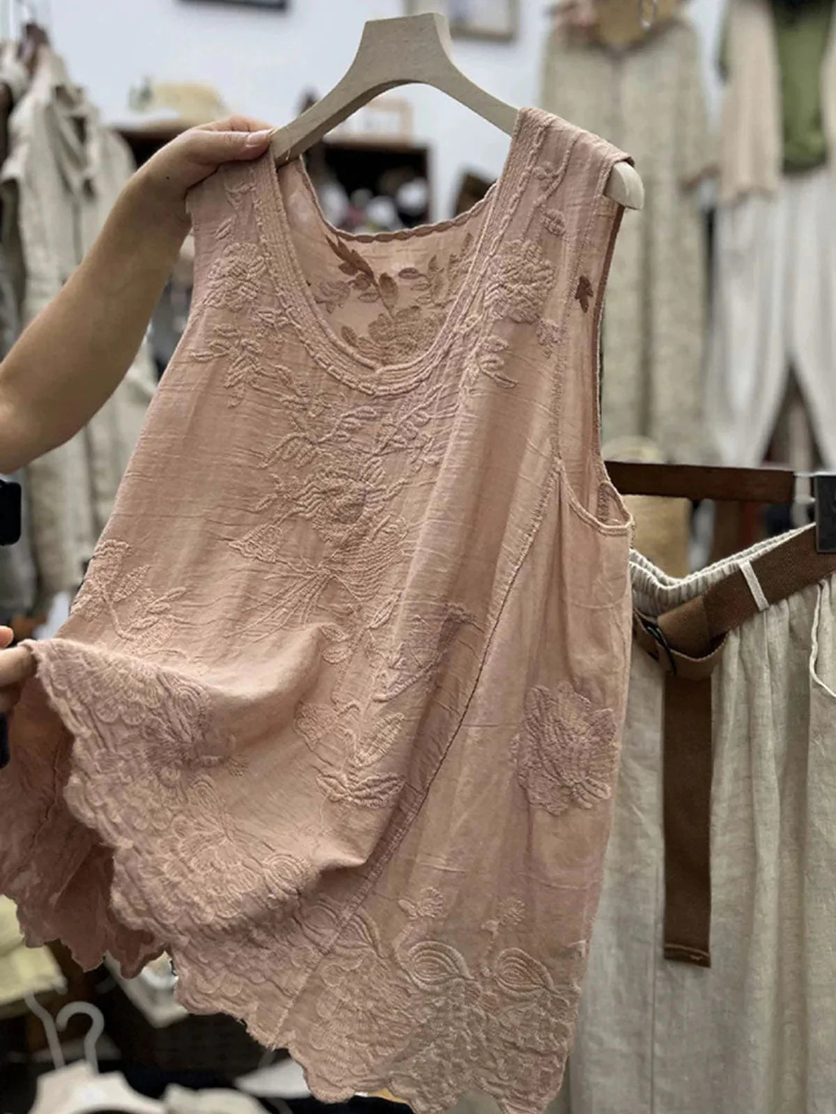 Eluned | Women's Floral Patterned Sleeveless Summer Top