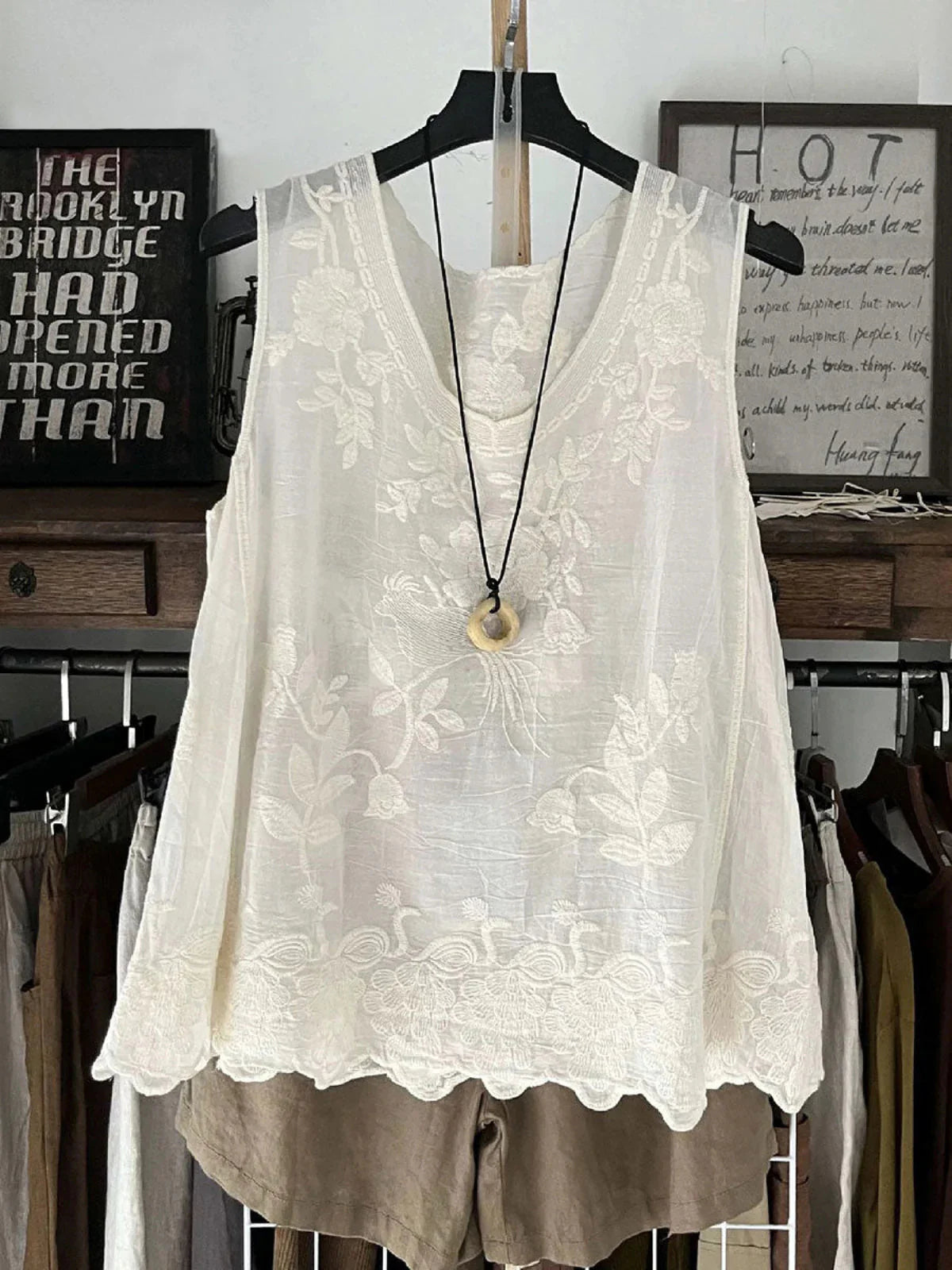 Eluned | Women's Floral Patterned Sleeveless Summer Top