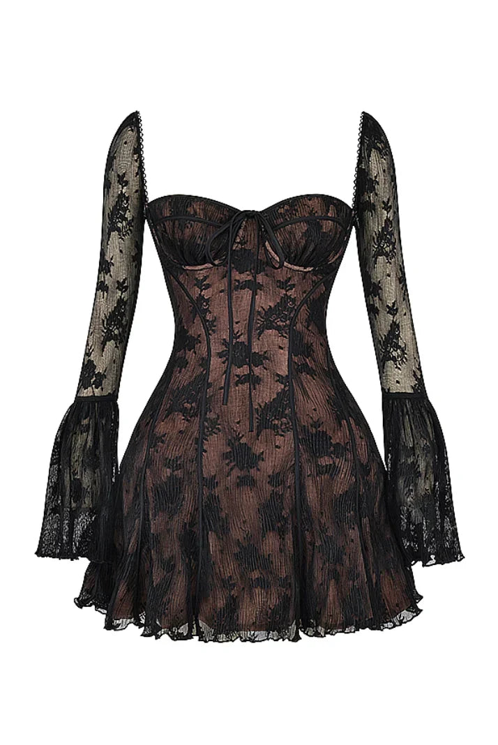 Elvira | Women’s Sweetheart Neck Long Sleeve Grad Party Dress