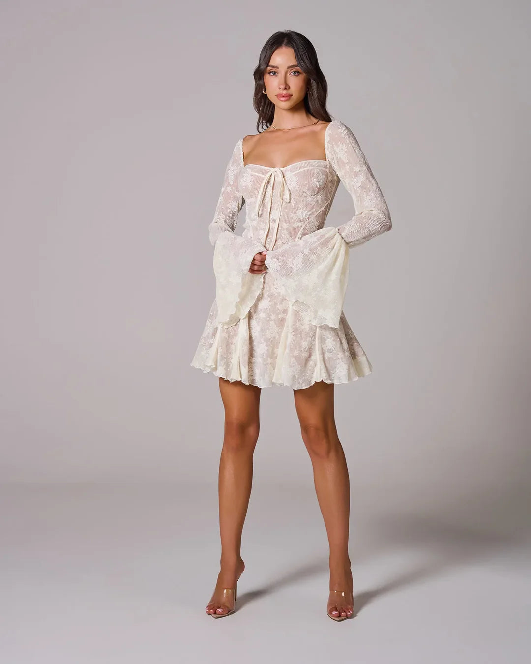 Elvira | Women’s Sweetheart Neck Long Sleeve Grad Party Dress