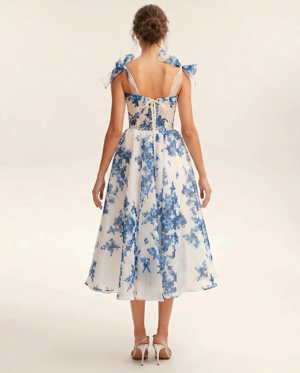 Emery | Women’s Floral Print Sweetheart Neck Flowy Midi Dress