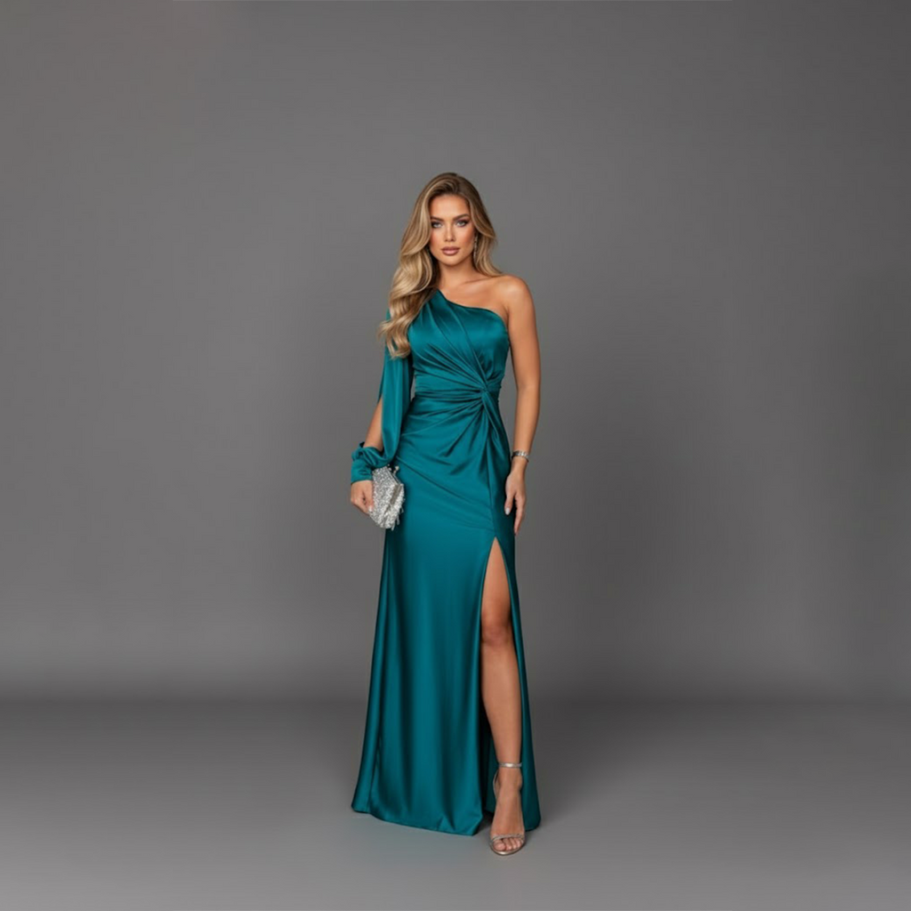 Emily | Women’s High Slit One Shoulder Evening Maxi Dress