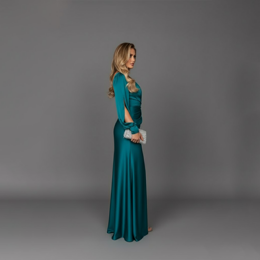 Emily | Women’s High Slit One Shoulder Evening Maxi Dress