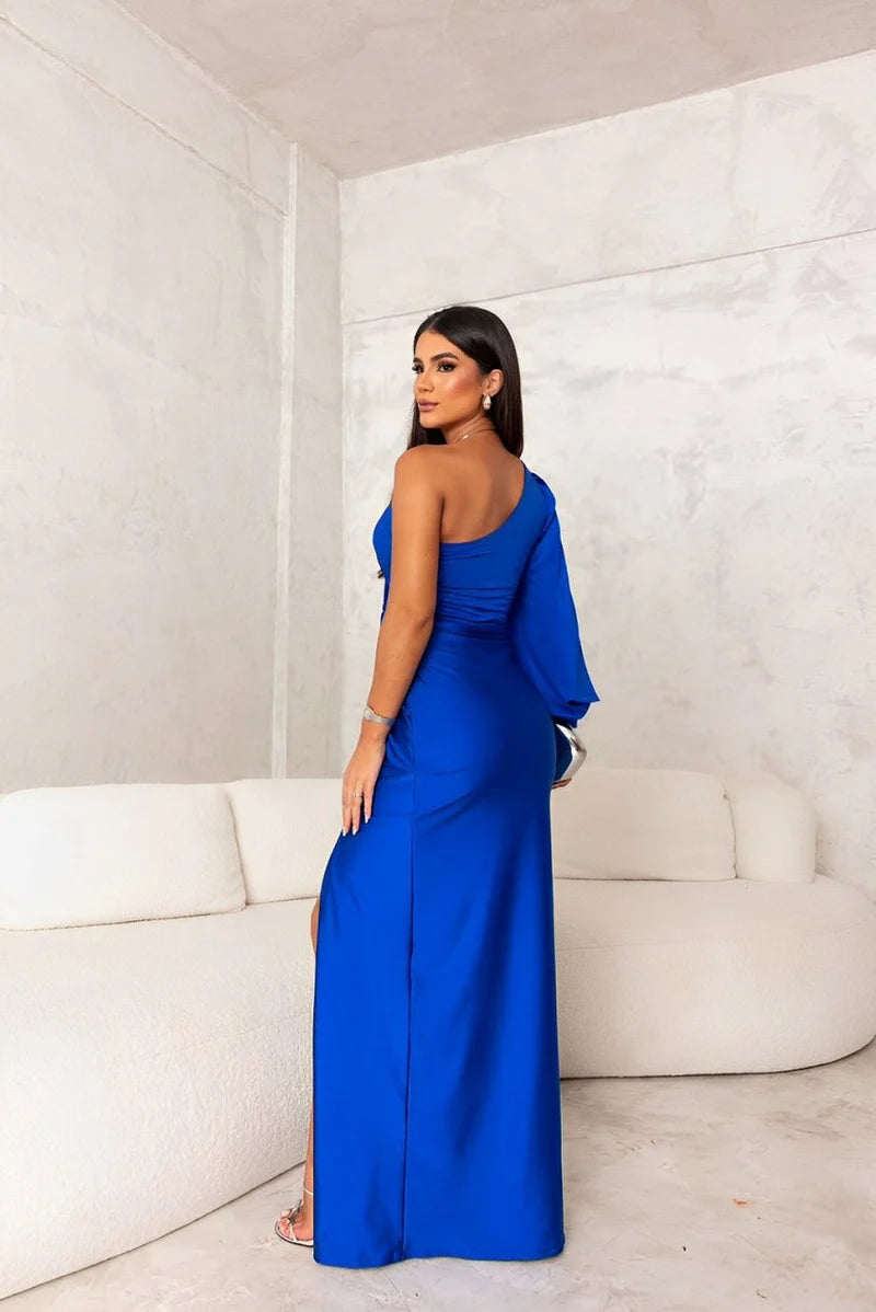 Emily | Women’s High Slit One Shoulder Evening Maxi Dress