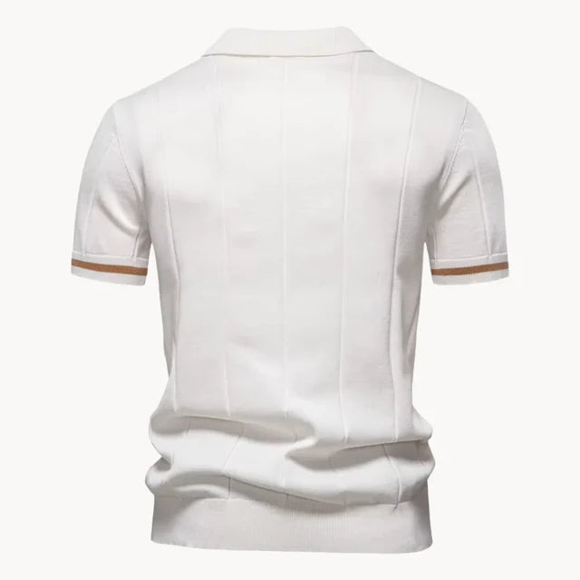 Erasmo | Men's Collared Short Sleeve Zip Front Polo Shirt