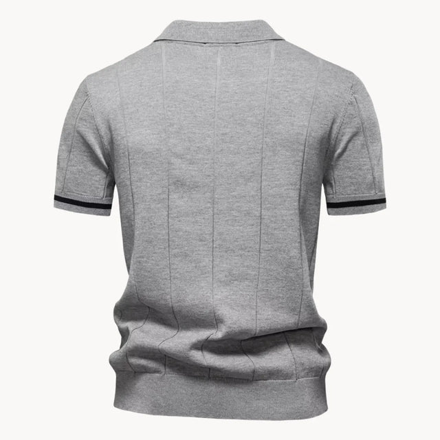 Erasmo | Men's Collared Short Sleeve Zip Front Polo Shirt