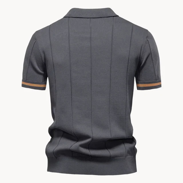 Erasmo | Men's Collared Short Sleeve Zip Front Polo Shirt