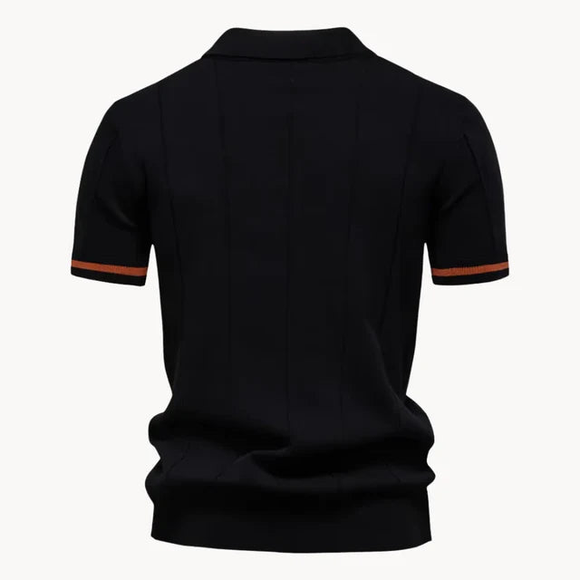 Erasmo | Men's Collared Short Sleeve Zip Front Polo Shirt