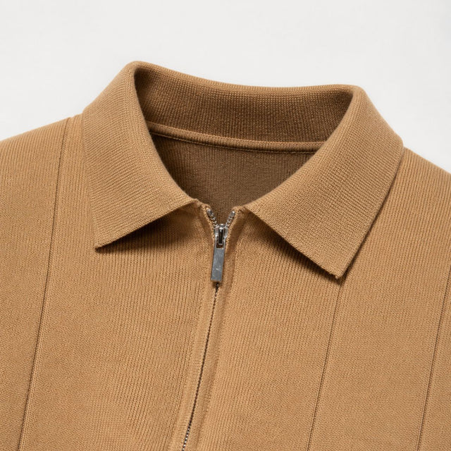 Erasmo | Men's Collared Short Sleeve Zip Front Polo Shirt