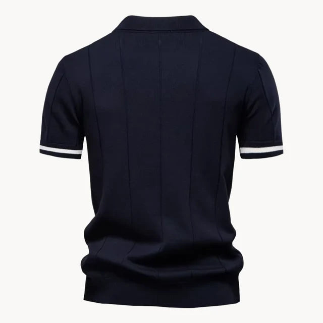 Erasmo | Men's Collared Short Sleeve Zip Front Polo Shirt