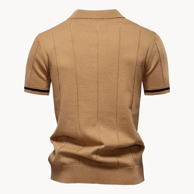 Erasmo | Men's Collared Short Sleeve Zip Front Polo Shirt