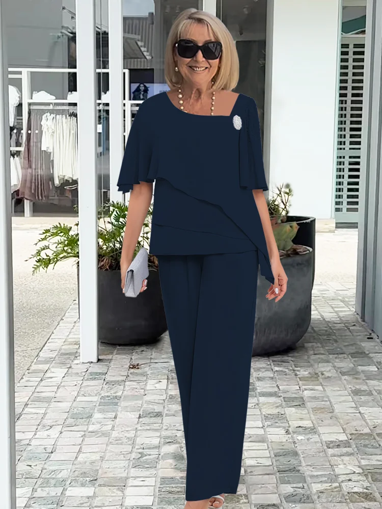 Evelyn | Women’s Asymmetrical Straight Leg Two Piece Suit