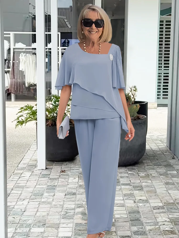 Evelyn | Women’s Asymmetrical Straight Leg Two Piece Suit
