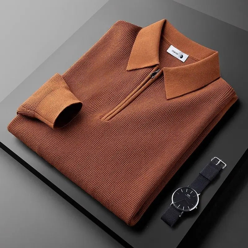 Everardo | Men's Ribbed Pointed Collar Fitted Long Sleeve Shirt