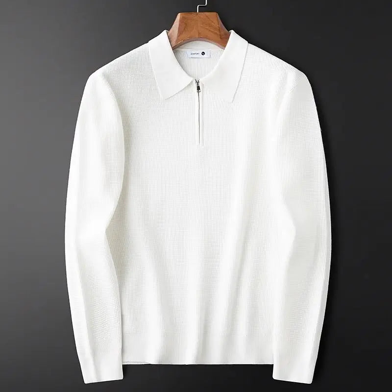 Everardo | Men's Ribbed Pointed Collar Fitted Long Sleeve Shirt