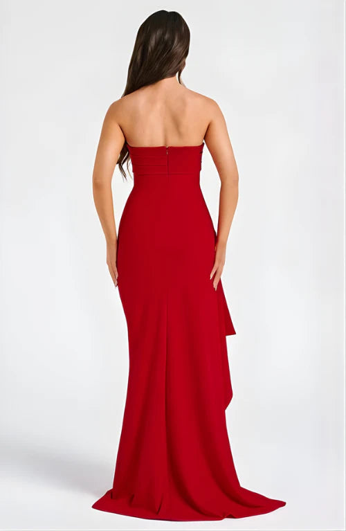 Evie | Women’s Strapless High Slit Grad Party Dress