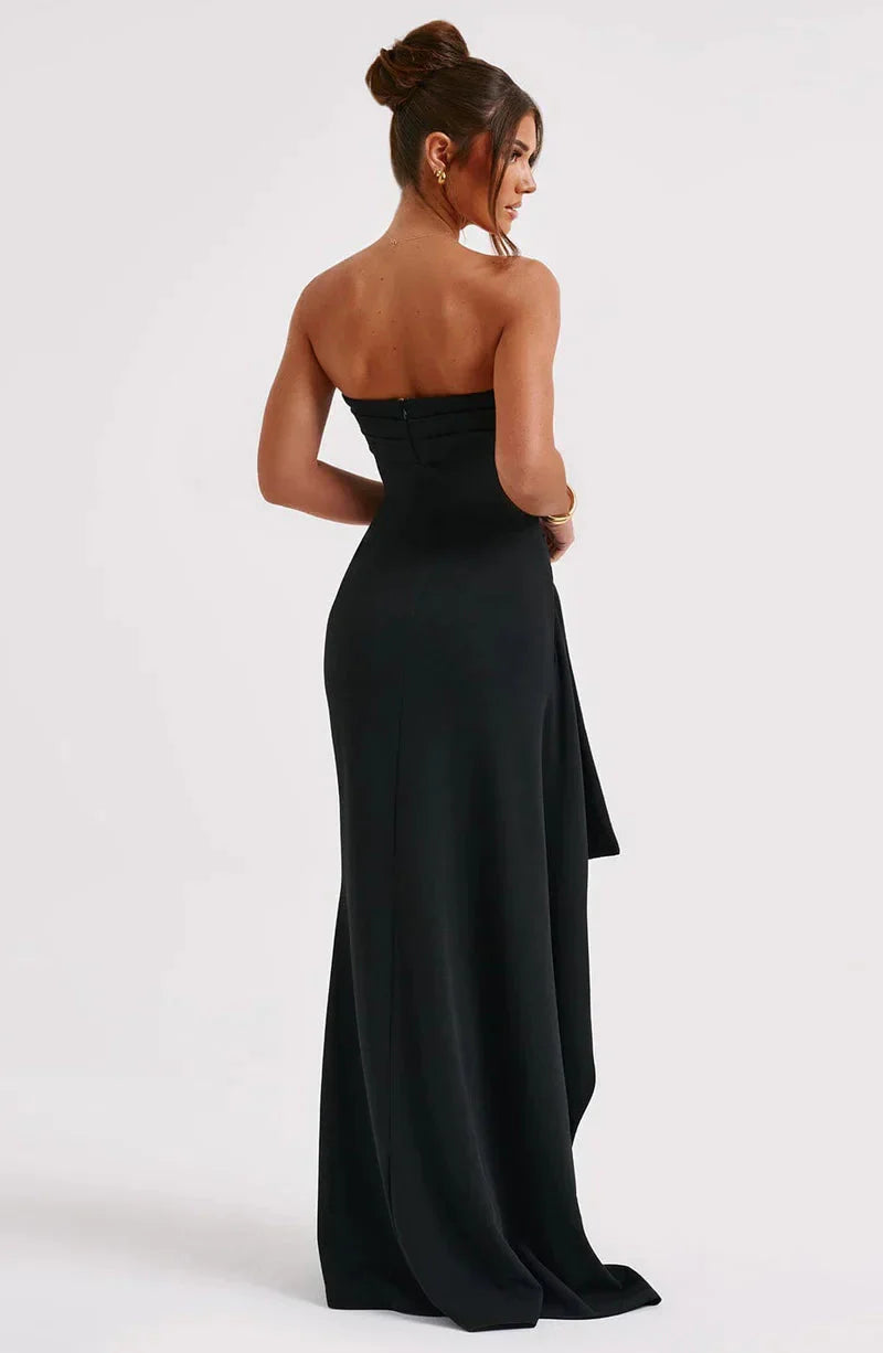 Evie | Women’s Strapless High Slit Grad Party Dress