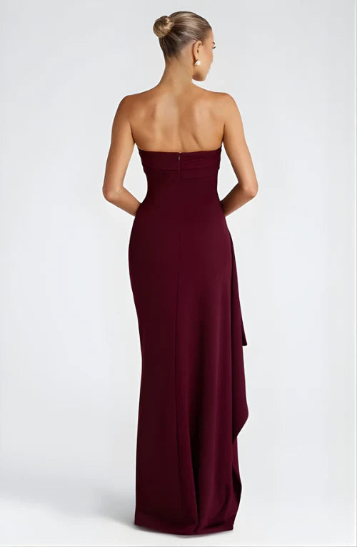 Evie | Women’s Strapless High Slit Grad Party Dress