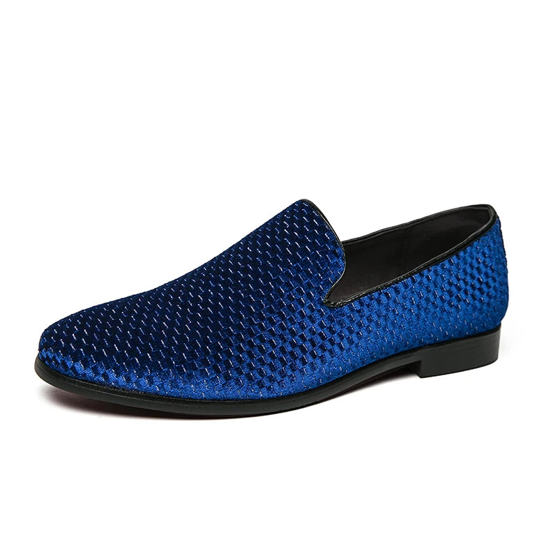 Fabrizio | Men's Textured Low Block Slip On Dress Loafers