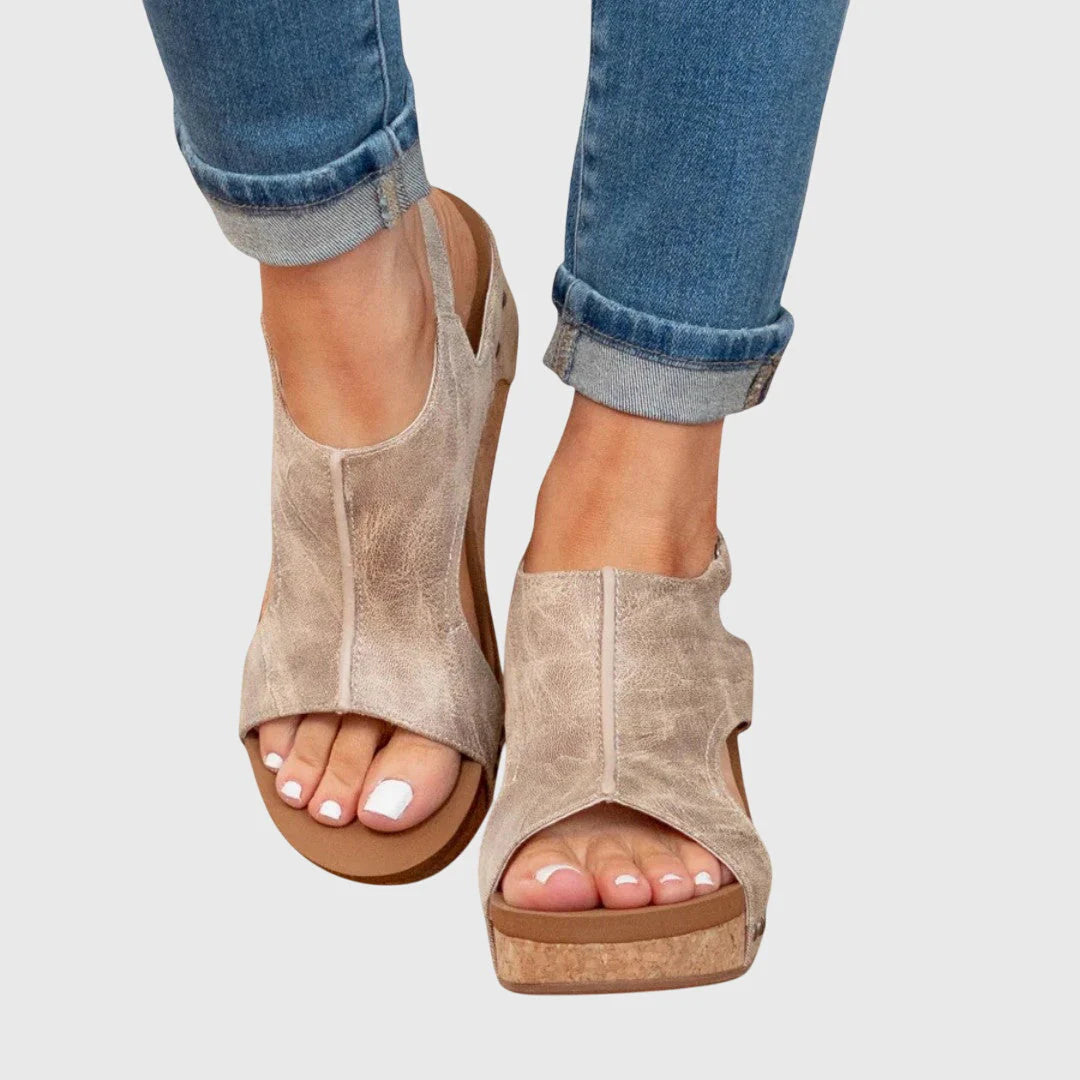 Felicity | Women’s High Sole Open Toe Wedge Sandals