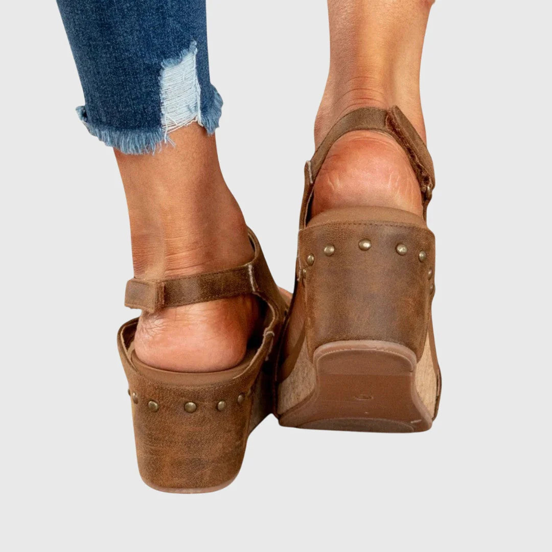 Felicity | Women’s High Sole Open Toe Wedge Sandals