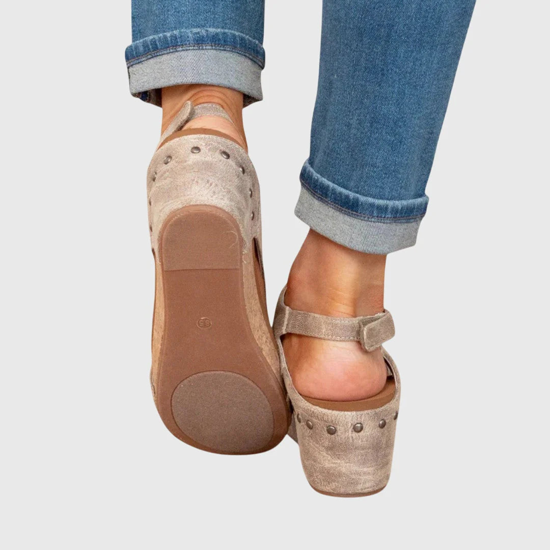 Felicity | Women’s High Sole Open Toe Wedge Sandals