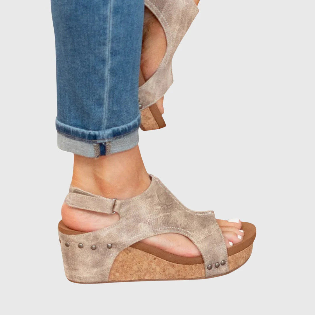Felicity | Women’s High Sole Open Toe Wedge Sandals