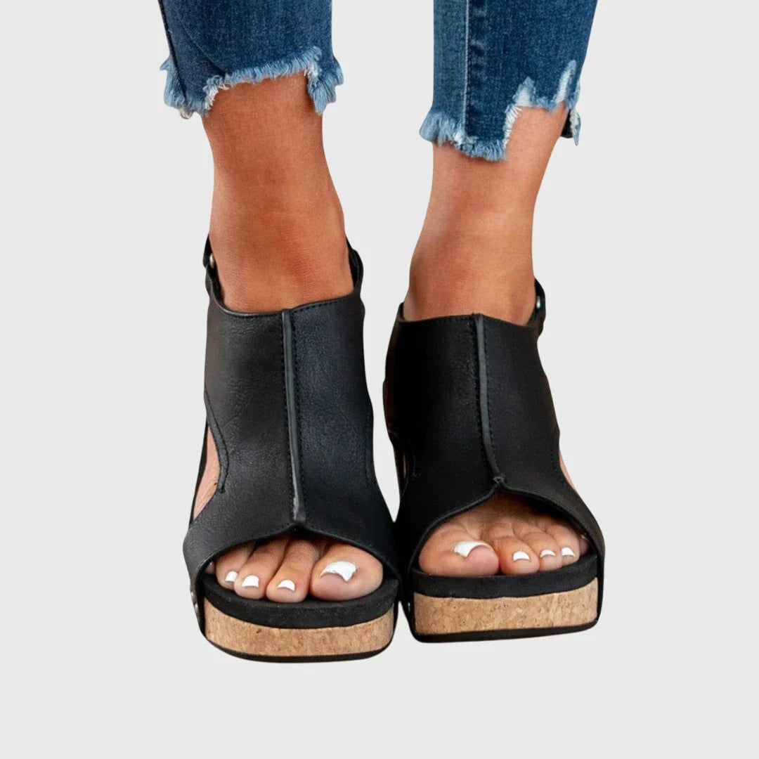 Felicity | Women’s High Sole Open Toe Wedge Sandals