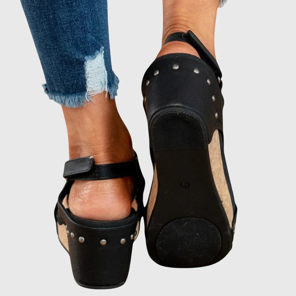 Felicity | Women’s High Sole Open Toe Wedge Sandals