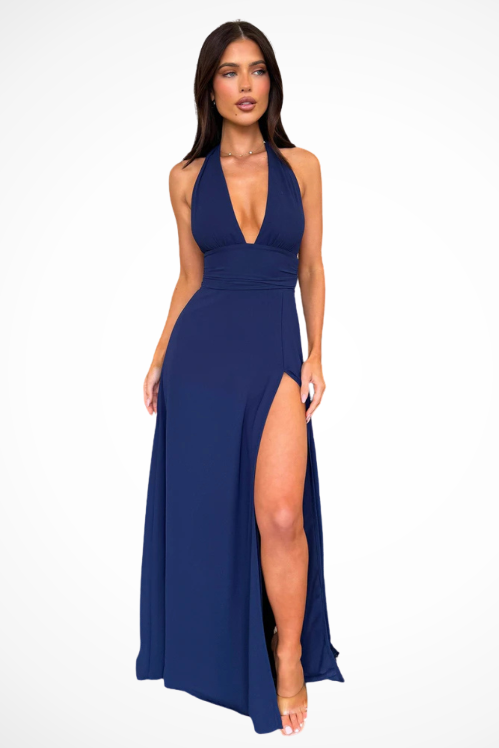 Fern | Women’s High Slit V Neck Sleeveless Maxi Dress