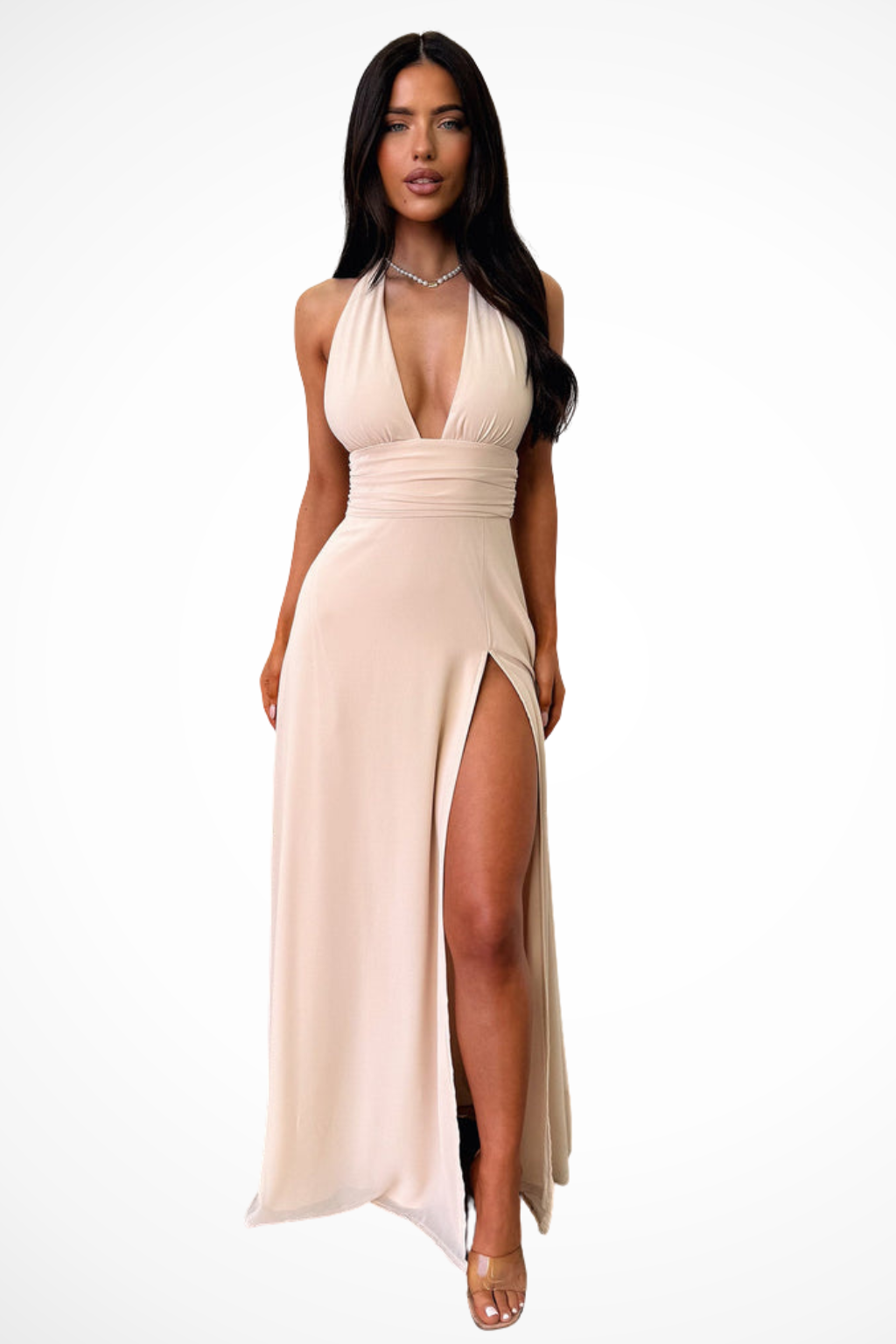 Fern | Women’s High Slit V Neck Sleeveless Maxi Dress
