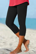 Fionnuala | Women's Scalloped Cropped Length Beach Leggings