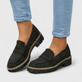 Francesca | Women's Round Toe Slip On Low Block Loafers