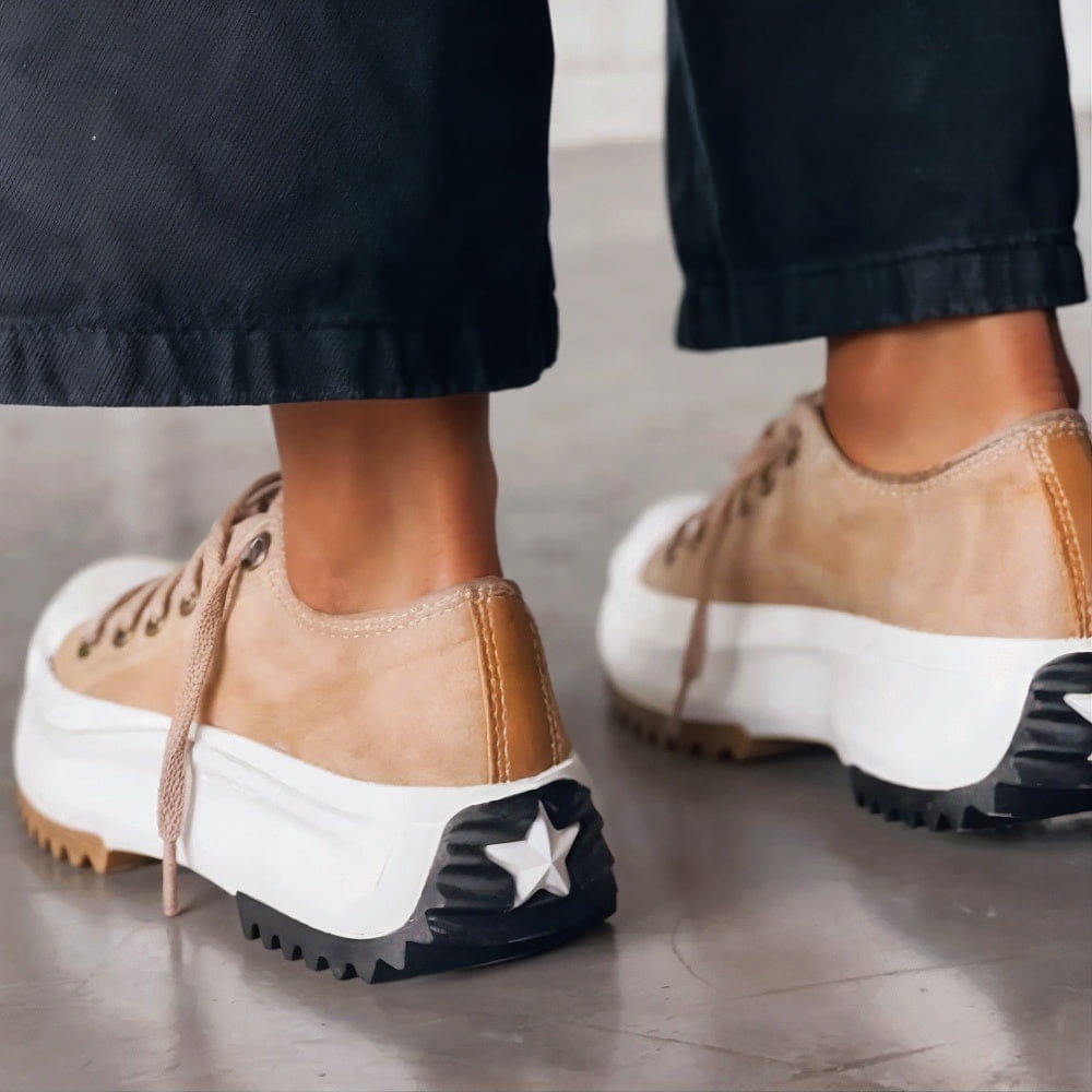 Freda | Women's Low Top Lace Up Round Toe Sneakers