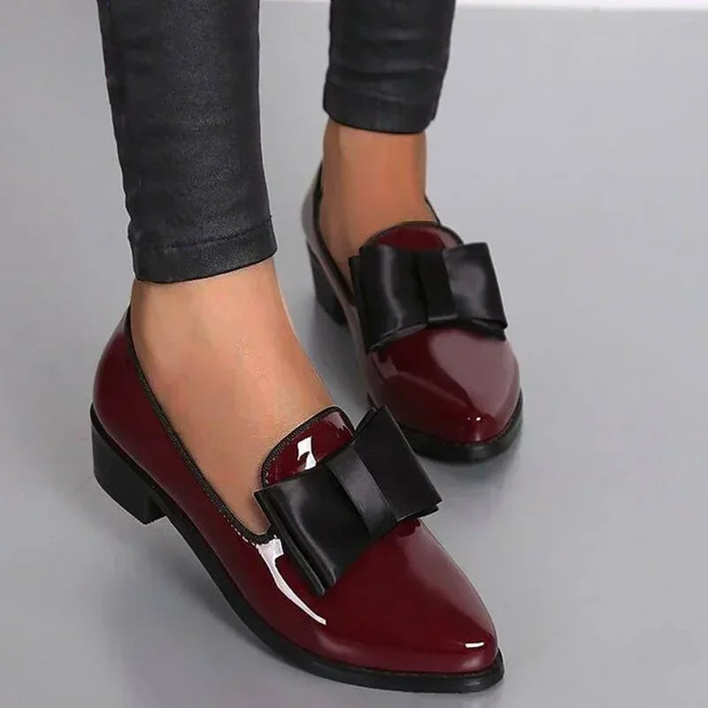Freya | Women’s Pointed Toe Slip-On Low Block Heel Shoes