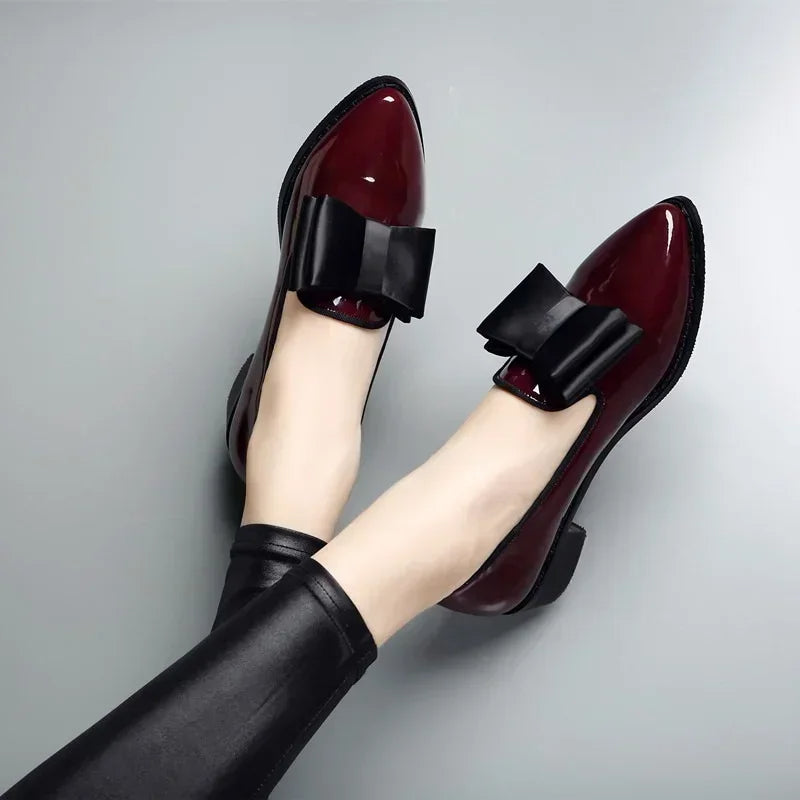 Freya | Women’s Pointed Toe Slip-On Low Block Heel Shoes