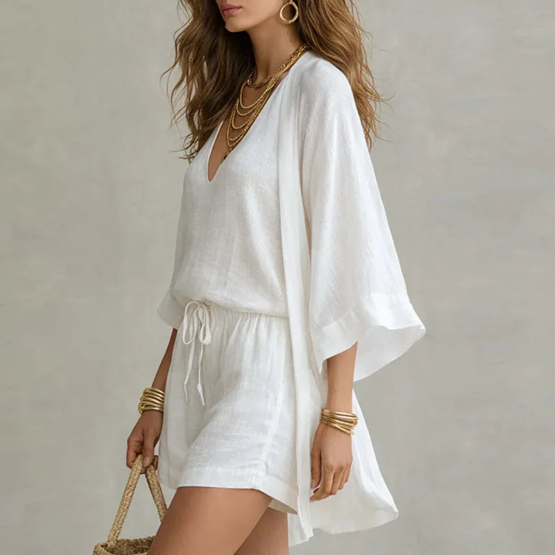 Gladys | Women's Drawstring Summer Three Piece Matching Set