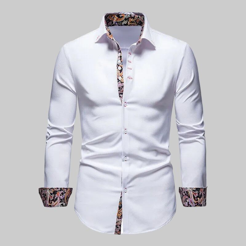 Gregory | Men’s Button-Up Pointed Collar Long Sleeve Shirt