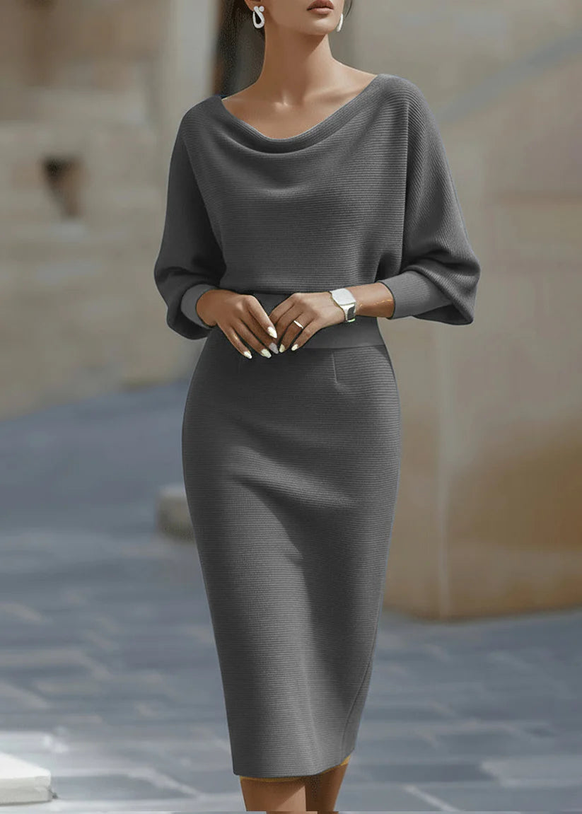 Arnetta | Women’s Textured Draped Batwing Midi Dress