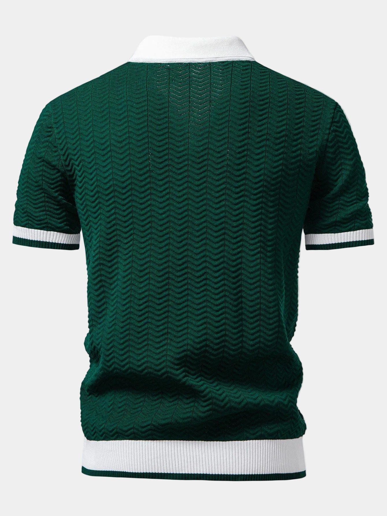 Griffin | Men's Textured Turn Down Collar Short Sleeve Polo Shirt