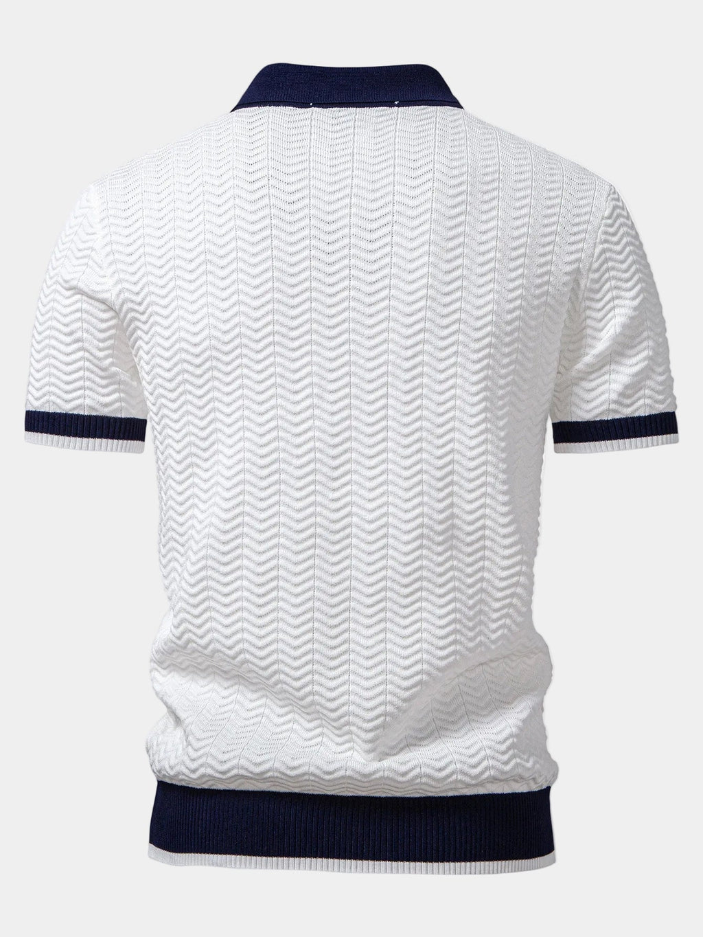 Griffin | Men's Textured Turn Down Collar Short Sleeve Polo Shirt