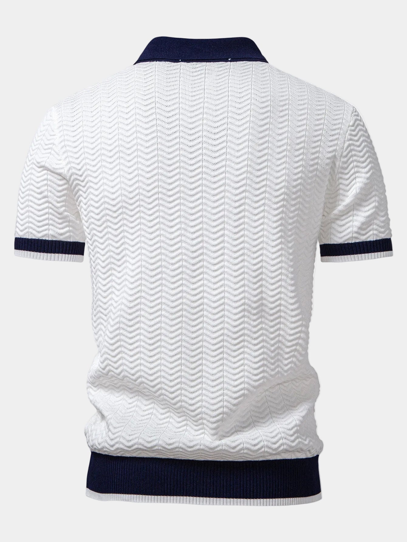 Griffin | Men's Textured Turn Down Collar Short Sleeve Polo Shirt