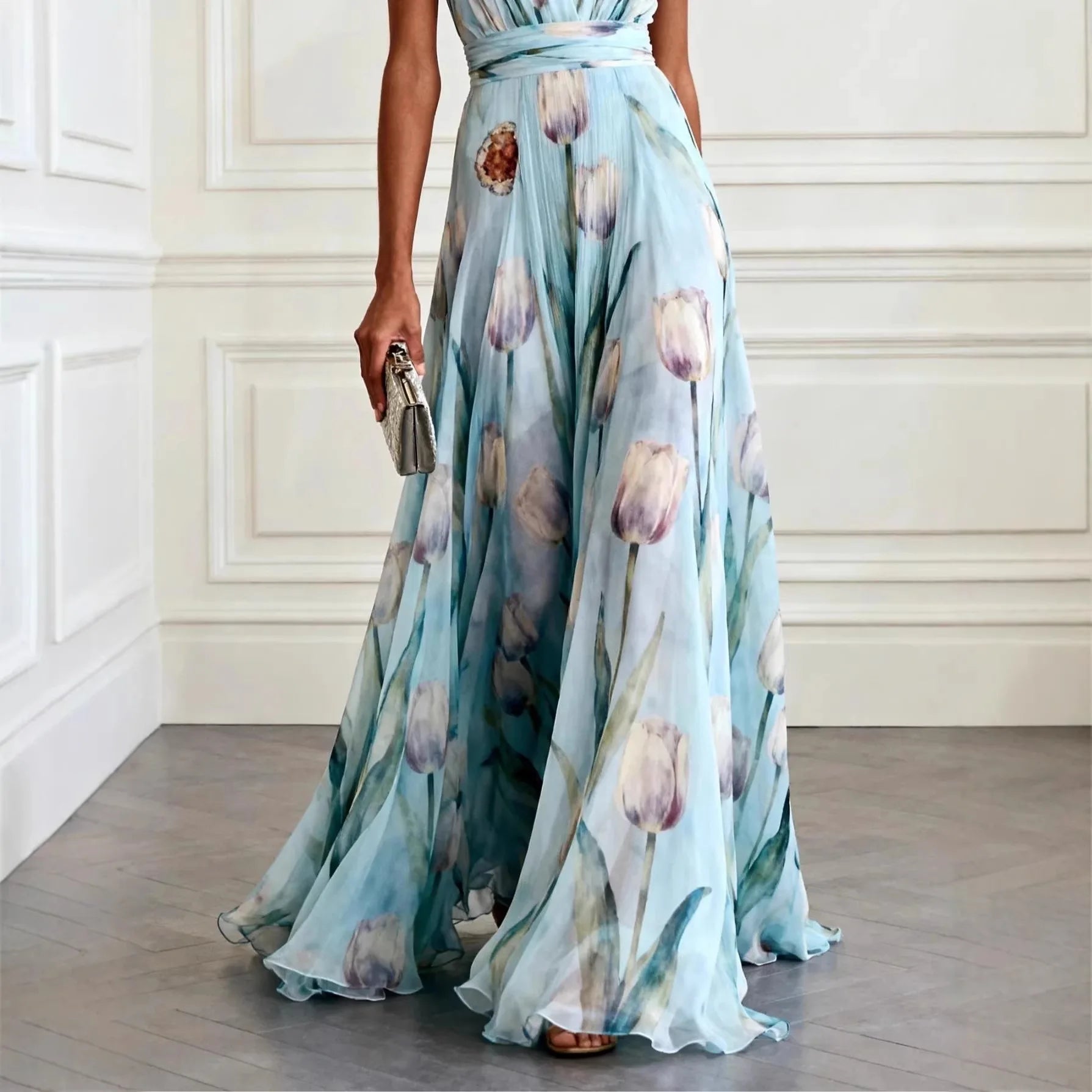 Gwendolyn | Women's Floral Sleeveless Flowy Wedding Guest Dress