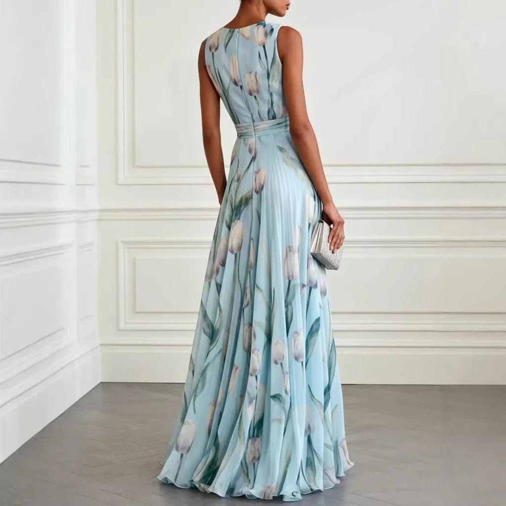 Gwendolyn | Women's Floral Sleeveless Flowy Wedding Guest Dress