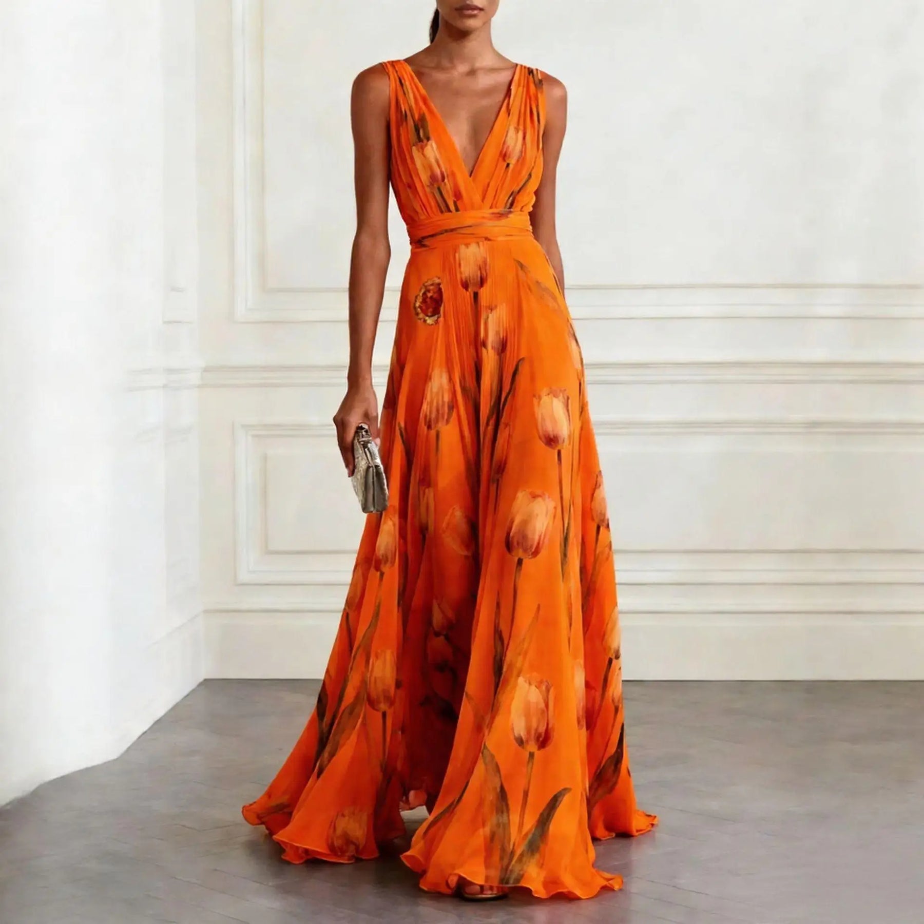 Gwendolyn | Women's Floral Sleeveless Flowy Wedding Guest Dress