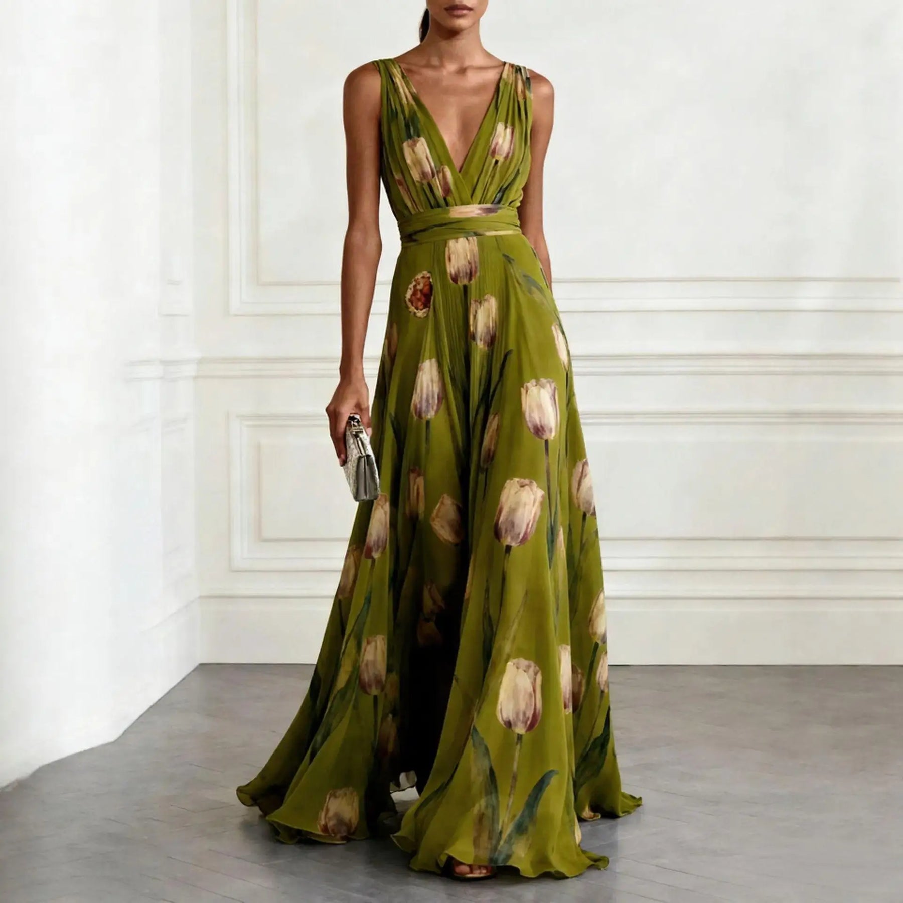 Gwendolyn | Women's Floral Sleeveless Flowy Wedding Guest Dress