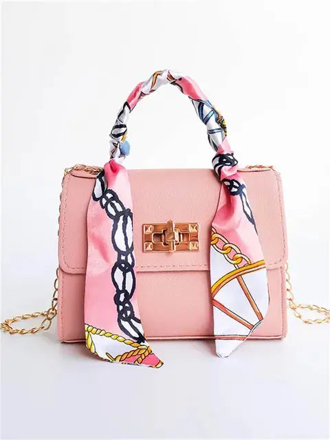 Harper | Women’s Scarf Embellished Top Handle Handbag