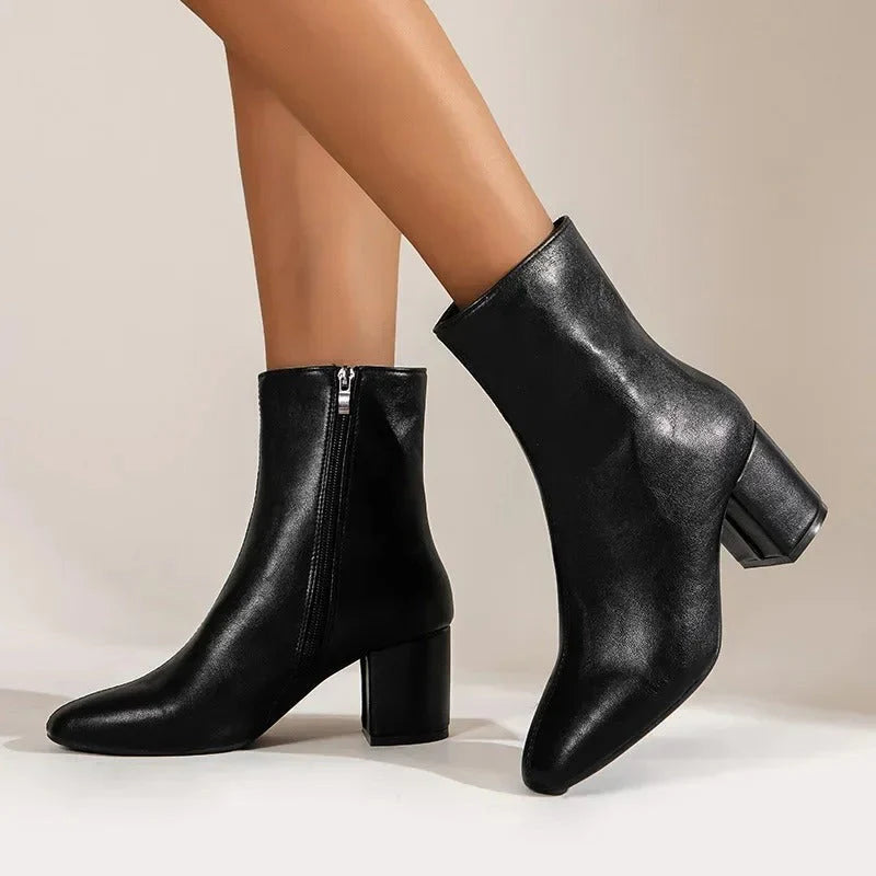 Harriet | Women's Block Heel Pointed Toe Ankle Boots